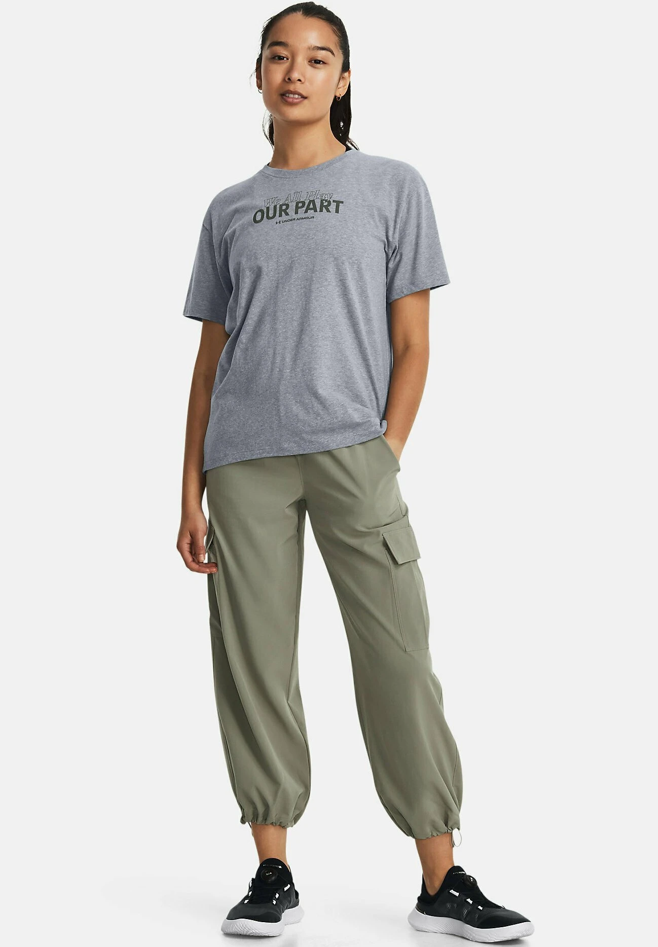 Under Armour We All Play - Sport T-Shirt - Steel Light Heather 2 Under Armour We All Play - Sport T-Shirt - Steel Light Heather - Afbeelding 2