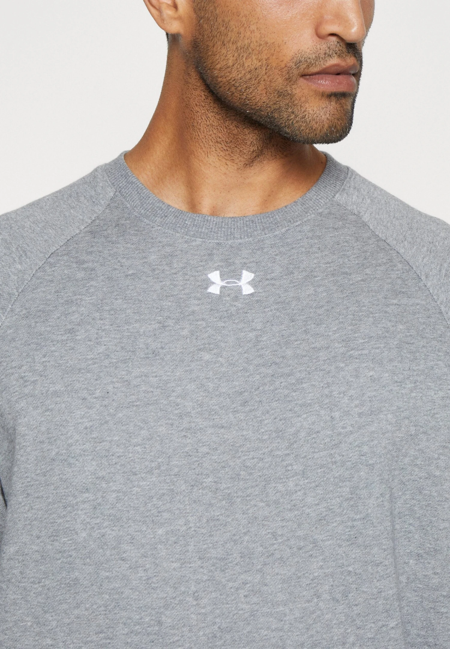 Under Armour Rival Crew - Sweater - Castlerock Light Heather/White 6 Under Armour Rival Crew - Sweater - Castlerock Light Heather/White - Afbeelding 6