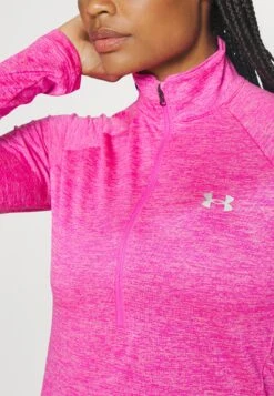 Under Armour Tech Zip Twist - Longsleeve - Rebel Pink/Pink Elixir/Silver -Under Armour Winkel 2ee3b7052a8a408a960af22704baca44