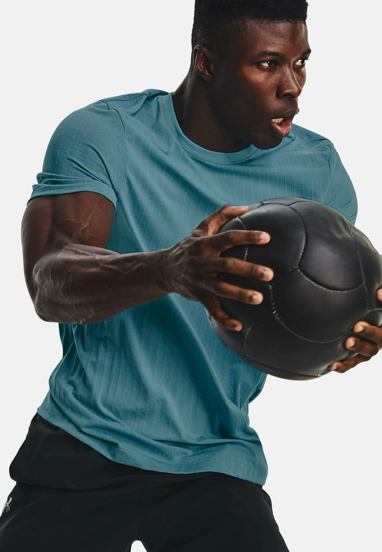 Under Armour Short-Sleeves Rush Seamless Ss - T-Shirt Basic - Glacier Blue 3 Under Armour Short-Sleeves Rush Seamless Ss - T-Shirt Basic - Glacier Blue - Afbeelding 3