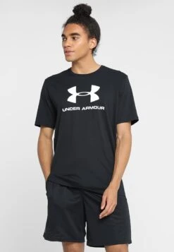 Under Armour Sportstyle Logo Ss-Blk - T-Shirt Print - Black/White