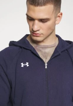 Under Armour Rival Hoodie - Sweater Met Rits - Midnight Navy/White -Under Armour Winkel 6d42d109892541b6943bdc62c7978378