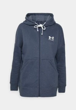 Under Armour Rival- Sweater Met Rits - Downpour Gray/White -Under Armour Winkel 6d7f914419be40b4876736fc1b9c12f9