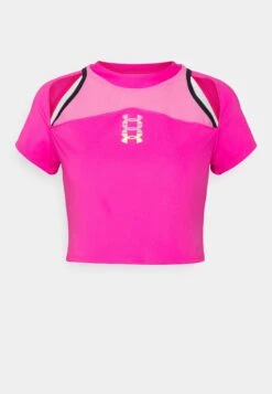 Under Armour Run Anywhere Crop - Sport T-Shirt - Rebel Pink/ Black -Under Armour Winkel 832a3226c26c42d8833d2471c6859e3e