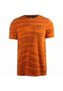 Under Armour Seamless Wave Trainings - Sport T-Shirt - Orange Blast Black