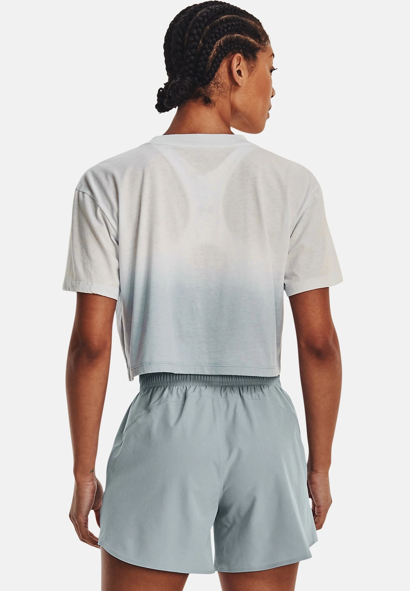 Under Armour Ua Branded Dip Dye Crop Ss - Sport T-Shirt - Gray Mist /White 2 Under Armour Ua Branded Dip Dye Crop Ss - Sport T-Shirt - Gray Mist /White - Afbeelding 2