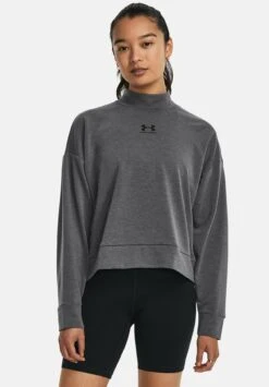 Under Armour Long-Sleeves Rival Mock Crew - Sweater - Jet Gray