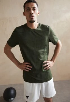 Under Armour Seamless Grid - Sport T-Shirt - Marine Green/Black