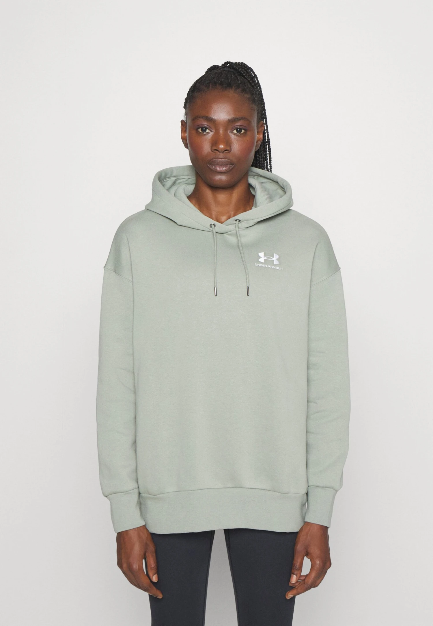 Under Armour Essential Hoodie - Hoodie - Grove Green/White 1 Under Armour Essential Hoodie - Hoodie - Grove Green/White