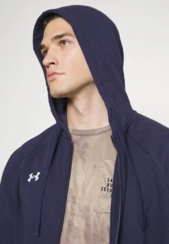 Under Armour Rival Hoodie - Sweater Met Rits - Midnight Navy/White -Under Armour Winkel b8dda226e20a423497a1d067b7977439