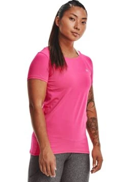 Under Armour Hg Ss-Pnk - Sport T-Shirt - Electro Pink // Metallic Silver