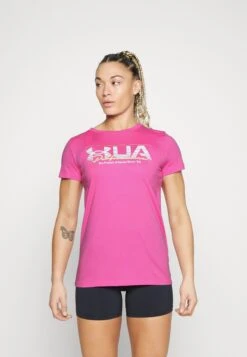 Under Armour Vintage Performance - T-Shirt Print - Pink Edge/White