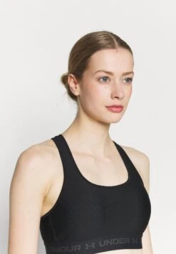 Under Armour Crossback Mid- Sport-Bh Met Medium Support - Black/Jet Gray -Under Armour Winkel cf186bde309740e1bc9d2ae0ec163657