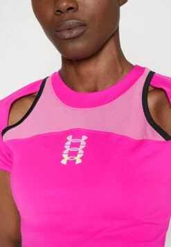 Under Armour Run Anywhere Crop - Sport T-Shirt - Rebel Pink/ Black -Under Armour Winkel e6e6a71fe7774351a997a29da7c3fff5