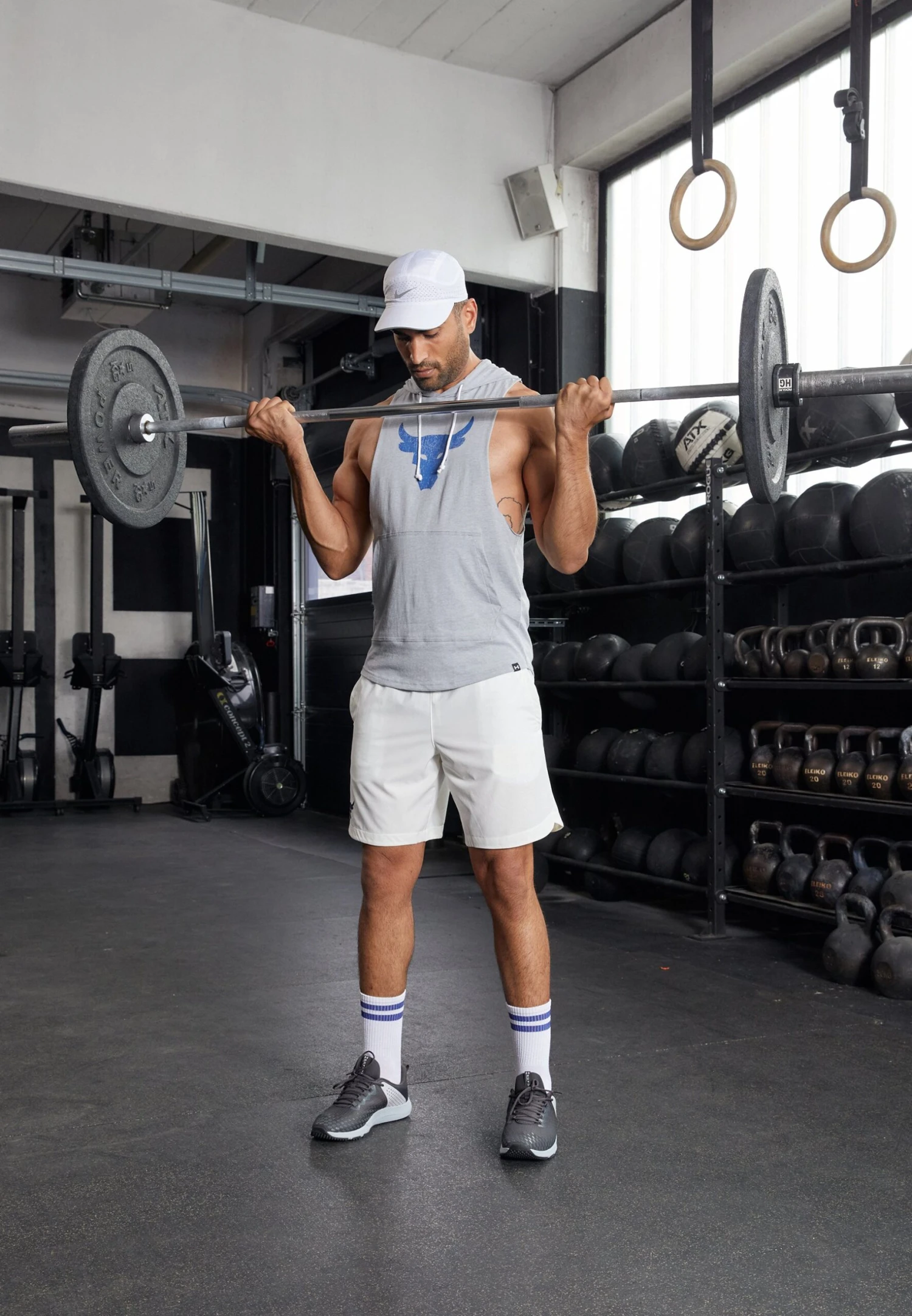 Under Armour Project Rock Bull - Top - Steel Light Heather/Blue Mirage 2 Under Armour Project Rock Bull - Top - Steel Light Heather/Blue Mirage - Afbeelding 2